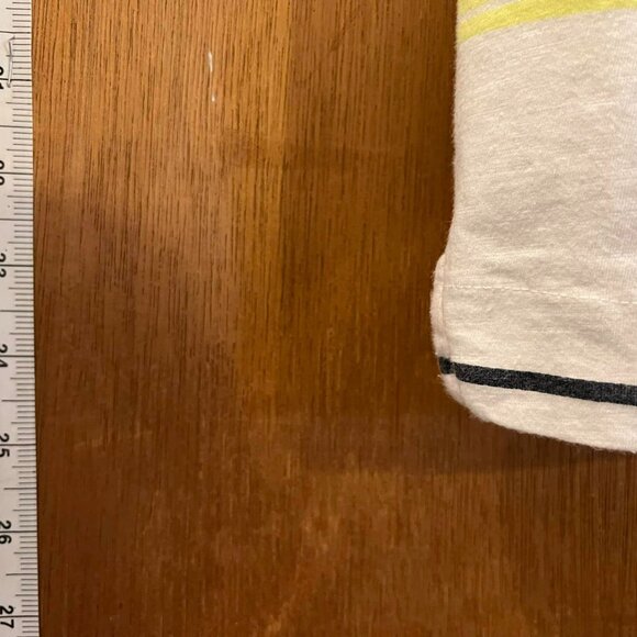 🐻Size S - Gap - White and Yellow Striped 3/4 Sleeve Knit Pullover - Picture 6 of 6